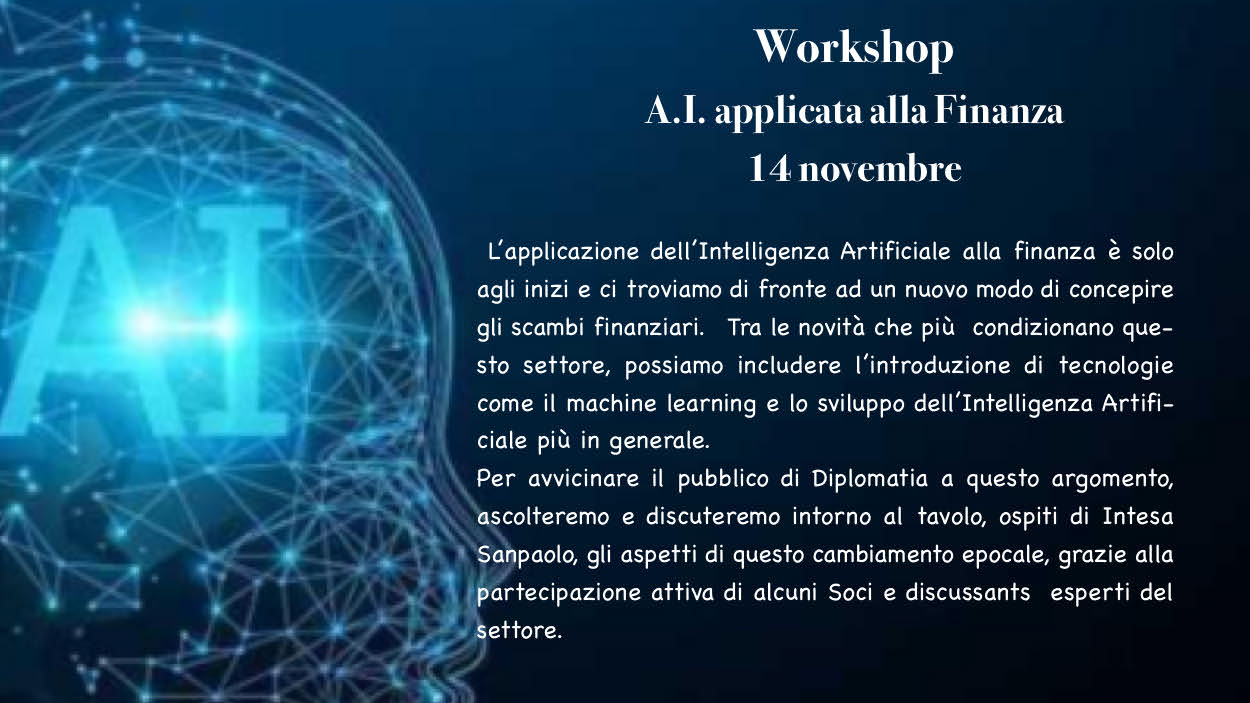 Workshop del Tavolo A.I.- A.I. applicata alla Finanza