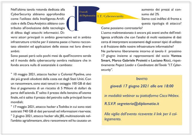 IT Cybersecurity giugno 2021